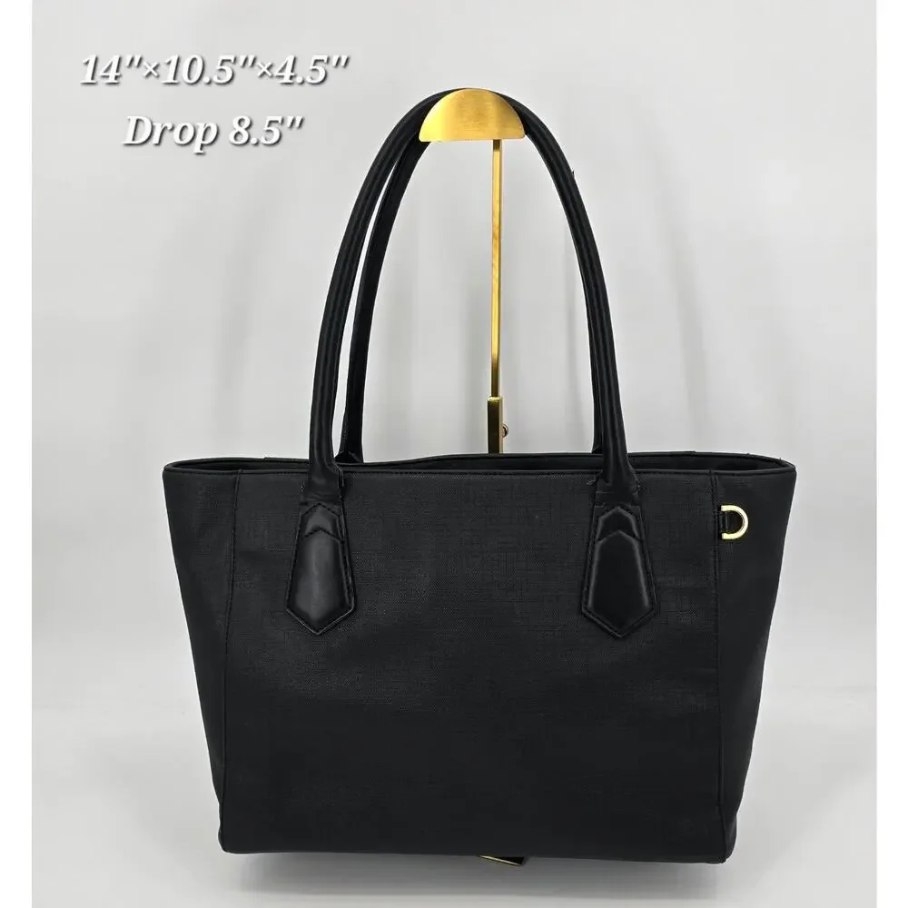 Dagne Dover Signature Tote‎ Classic Onyx Black Laptop Work Bag